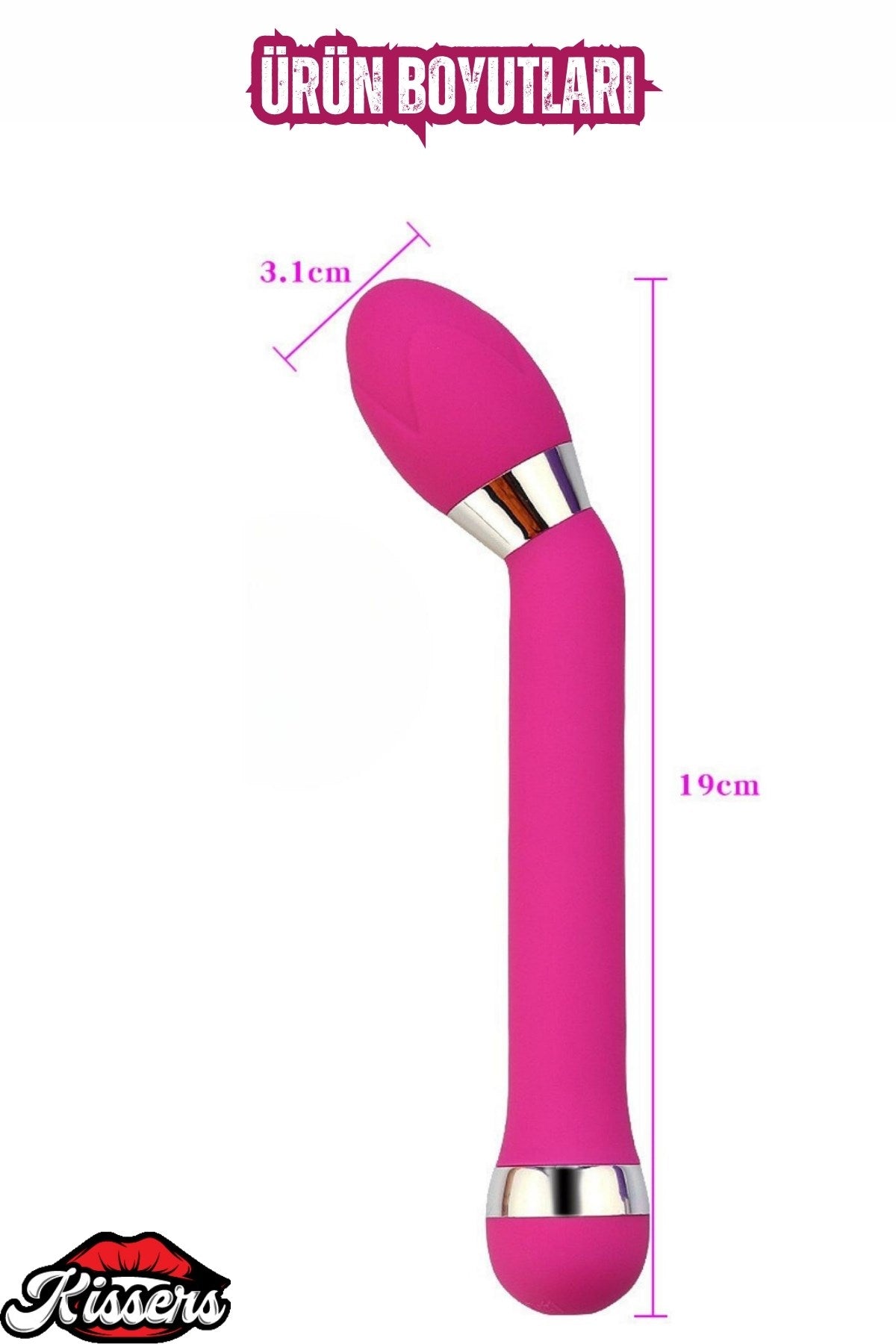 Cinsel Oyuncak Eğik Yapıda Kademeli Güçlü Titreşimli Sessiz G Nokta Uyarıcı Anal Vibratör 19 Cm