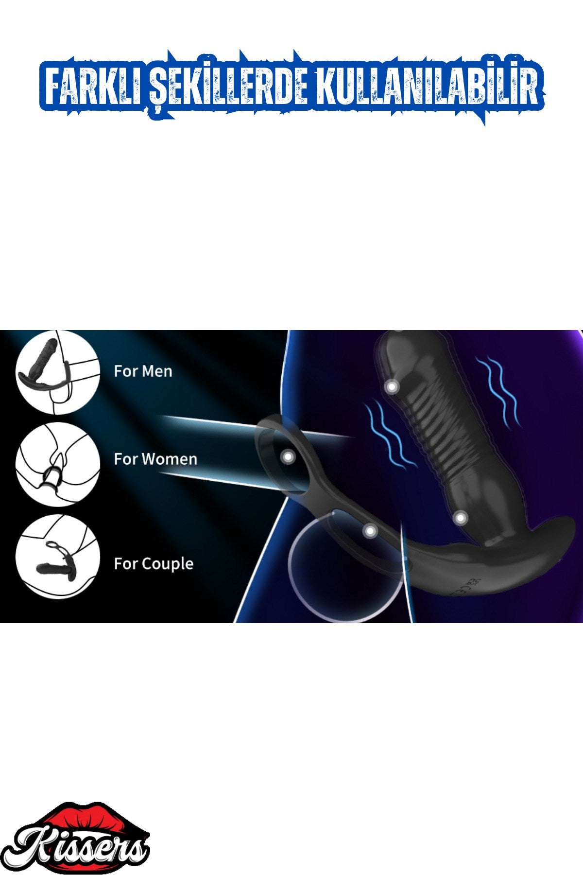 İleri Geri Hareketli Silikon Titreşimli Klitoris Uyarıcılı Testisli Penis Halkası