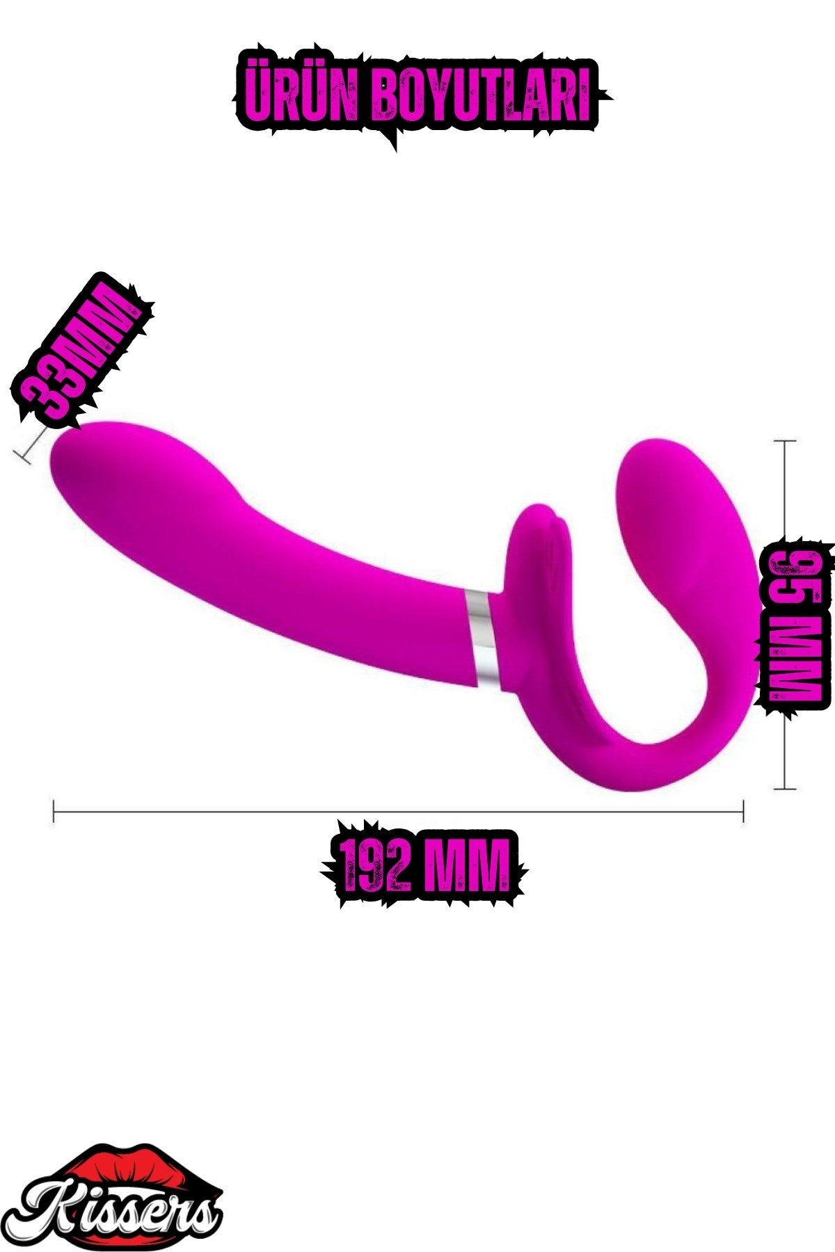 Cinsel Oyuncak Giyilebilir Şarjlı Klitoris Uyarıcı Strapless Strap-On 2 in 1 Çift Vibratör Dildo