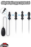 4 Farklı Başlıklı 8 Şişirme 6 Titreşim Modlu Şarjlı Şişirilebilir Anal Set
