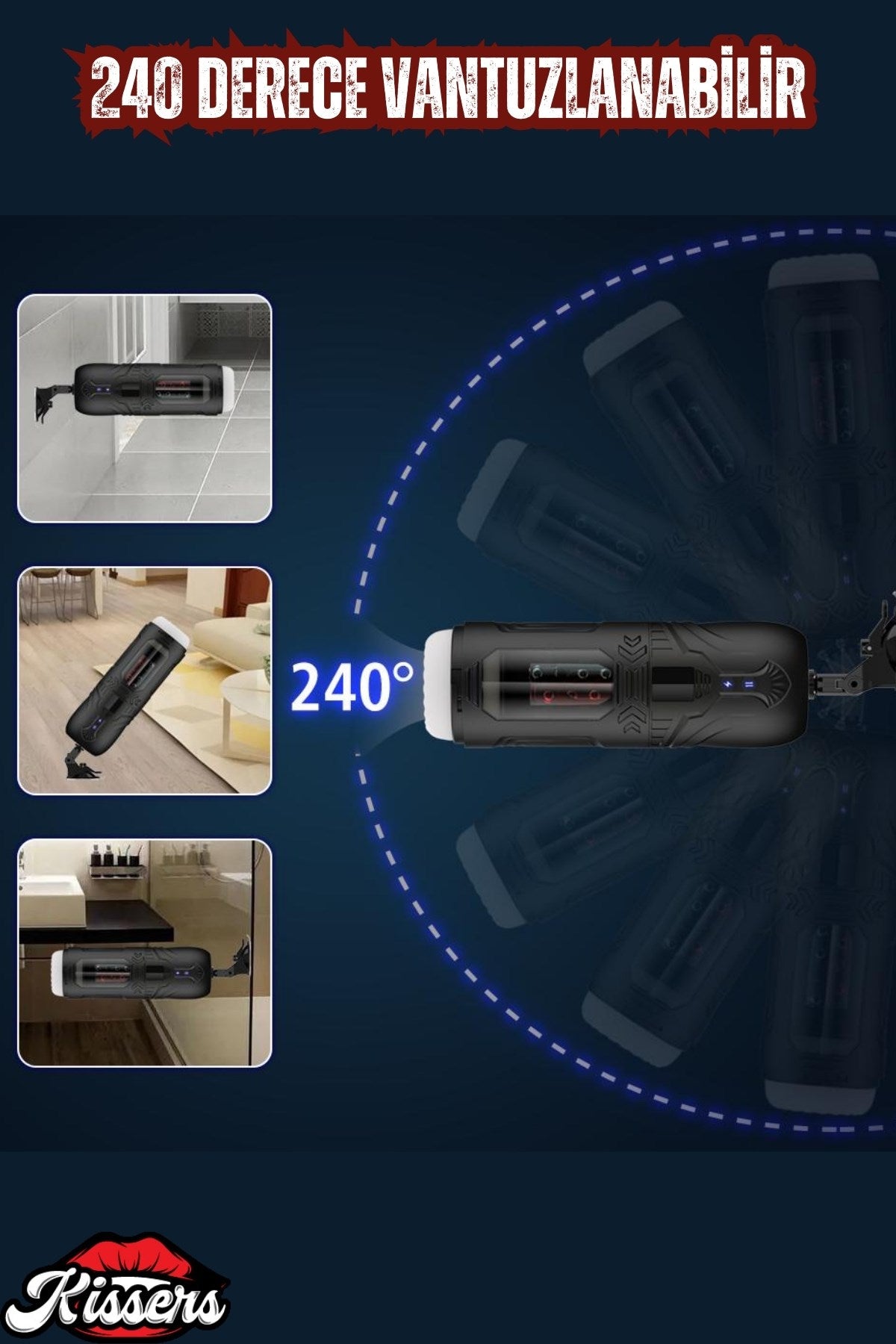 Şarjlı Vantuzlu İleri Geri Ve Dönme Hareketli Titreşimli Vajina Otomatik Mastürbatör
