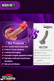 Çift Başlı Uzaktan Kumandalı İleri Geri Hareketli Isıtmalı Rotasyonlu Ten Renk Dildo Penis 23 Cm