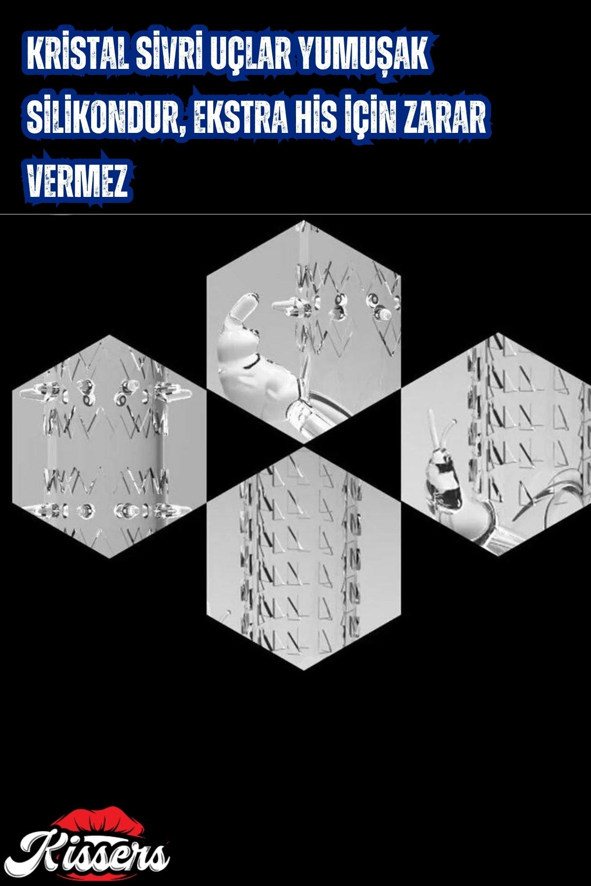 Geç Boşalma Sağlayıcı Halkalı Şeffaf Testis Halkalı Silikon Tırtıklı Penis Kılıfı