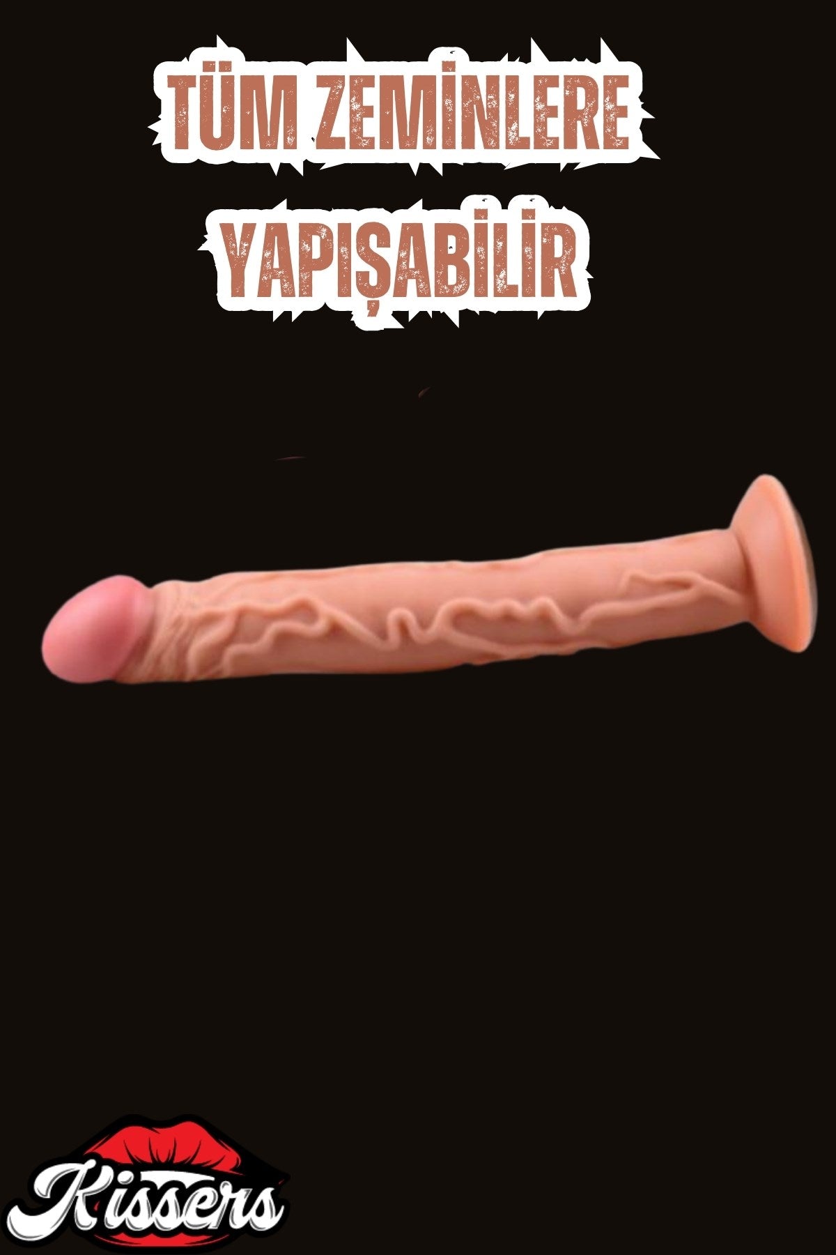 Oyuncak Gerçekçi Et Dokusunda Realistik Testissiz İnce Büyük Boy Penis Dildo 35 Cm