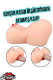 Anal Vajina Çift Girişli Titreşimli Isıtmalı Realistik Kalça Göğüs Mastürbatör 2.3 KG
