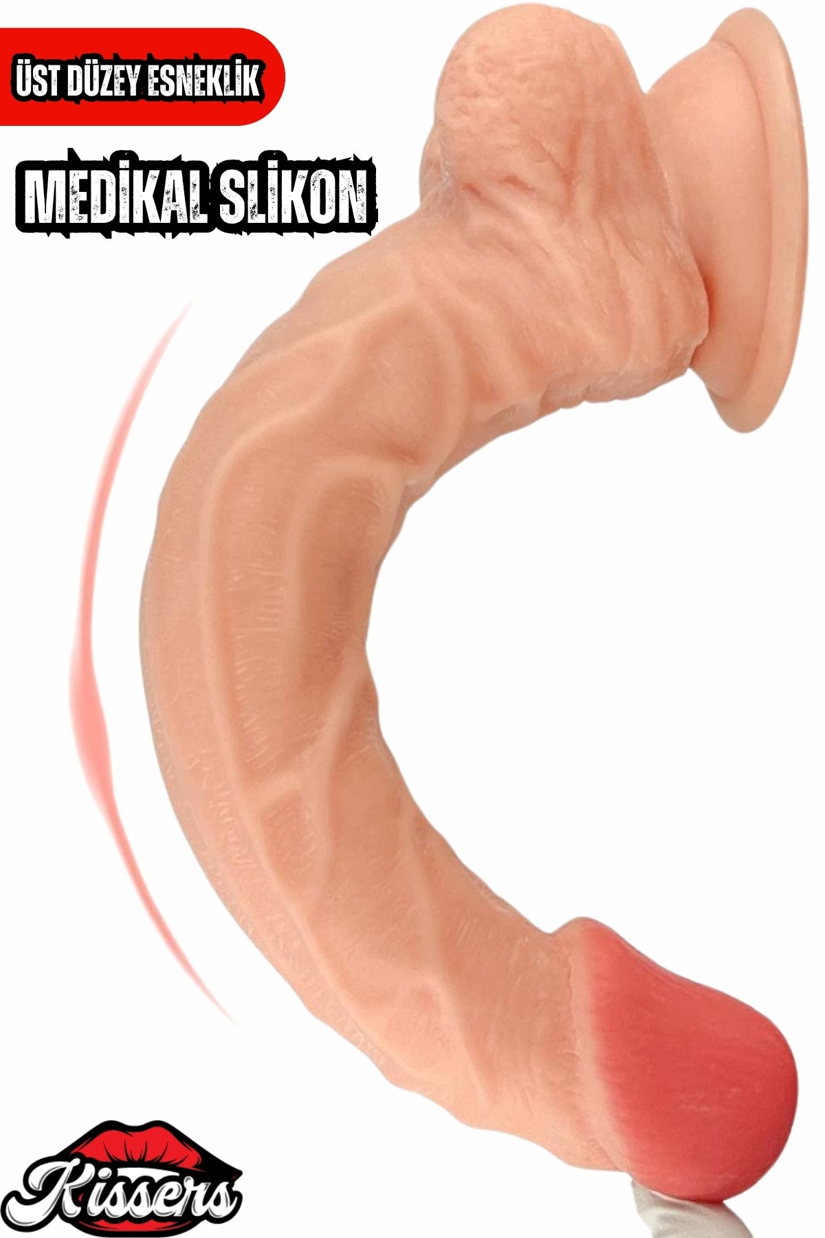 Kablolu Kumandalı Vantuzlu Güçlü Titreşimli Gerçekçi Yapay Penis Realistik Dokuda Ten Dildo 23 cm