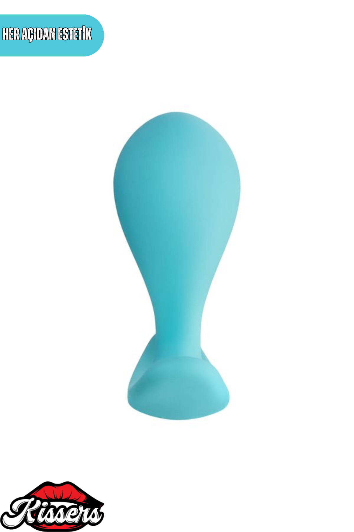 Blob Tutamaçlı Boğumlu Silikon Anal Plug 5,5 cm Mint Mavi Medikal Silikon