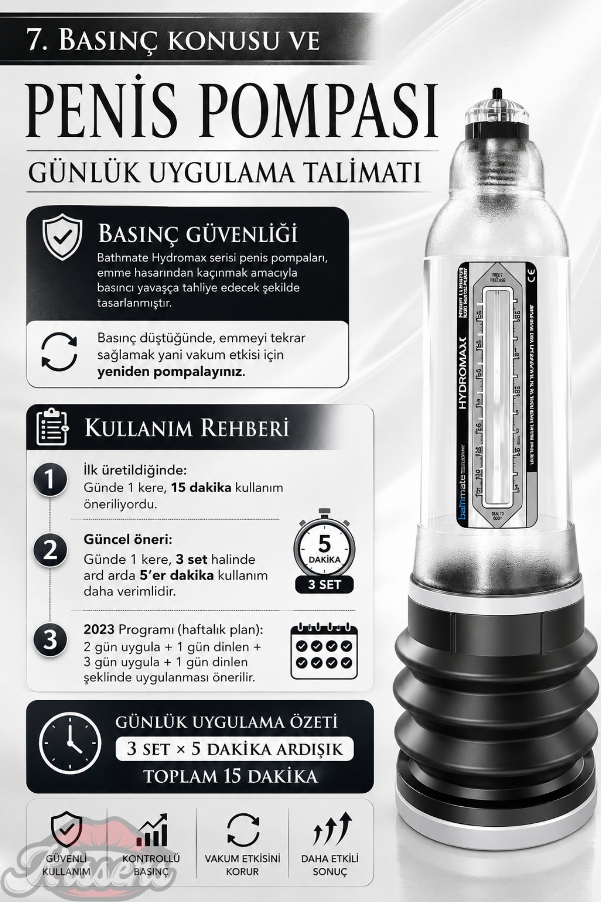 Bathmate  Etkili Ultra Güçlü Hidroponik Hydromax 5 Penis Pompası