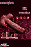 Uzaktan Kumandalı İleri Geri Hareketli Dil Yalama Modlu Isıtmalı Penis Ten Dildo Vibratör 21 Cm