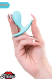 Blob Tutamaçlı Boğumlu Silikon Anal Plug 5,5 cm Mint Mavi Medikal Silikon