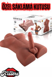 Anal Girişli Yarım Vücut Yapay Penis Dildo Erkek Realistik Manken Mastürbatör Melez 4.5 KG