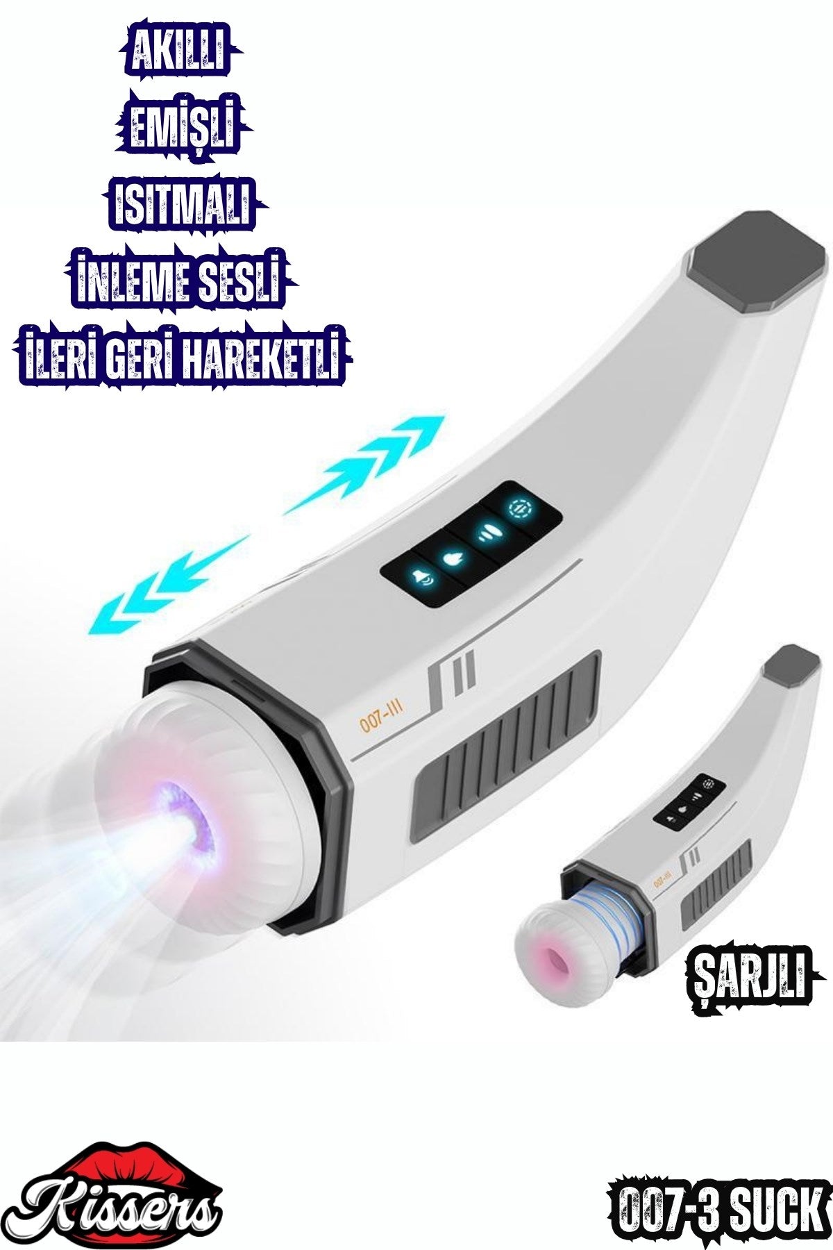 Lüx Isıtmalı İnleme Sesli İleri Geri Hareketli Emiş ve Titreşim Özellikli Suni Vajina Mastürbatör