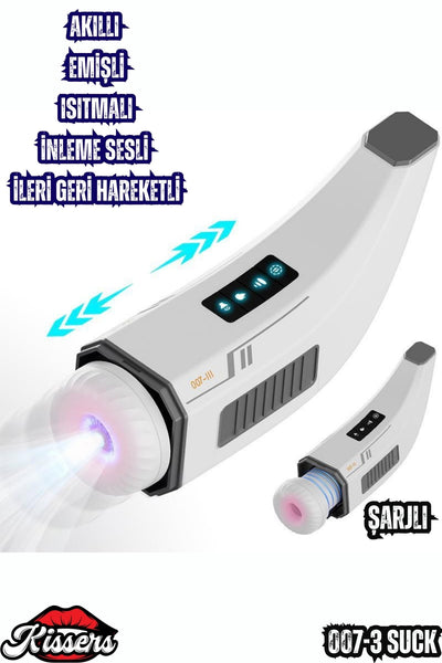 Lüx Isıtmalı İnleme Sesli İleri Geri Hareketli Emiş ve Titreşim Özellikli Suni Vajina Mastürbatör