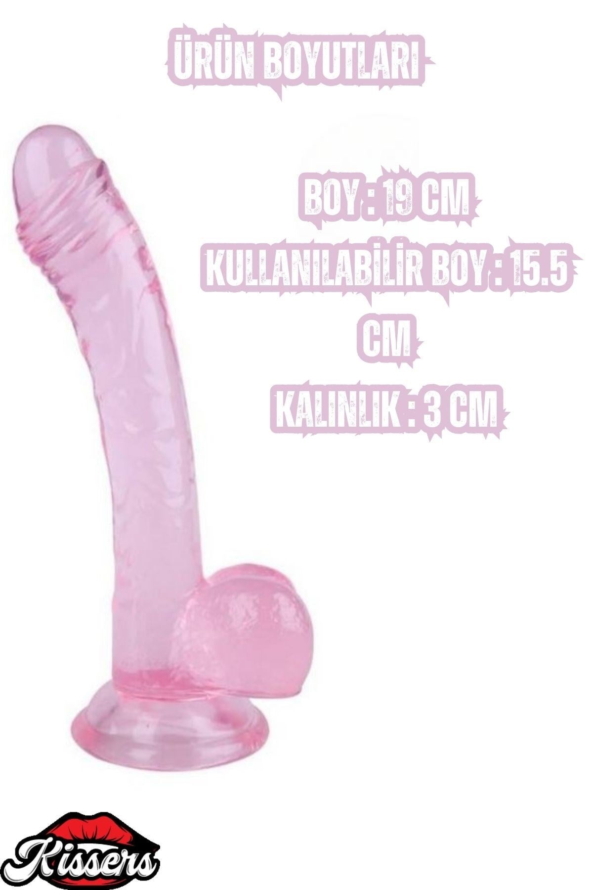 Ultra Realistik Damarlı Bükülebilir Vantuzlanabilir Jel Dokusunda Pembe Dildo Penis 19 Cm