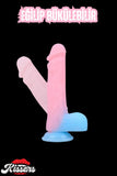 Cinsel Oyuncak Neo Renk Karanlıkta Parlayan Dildo Ultra Yumuşak Realistik Yapay Penis Dildo 22 CM