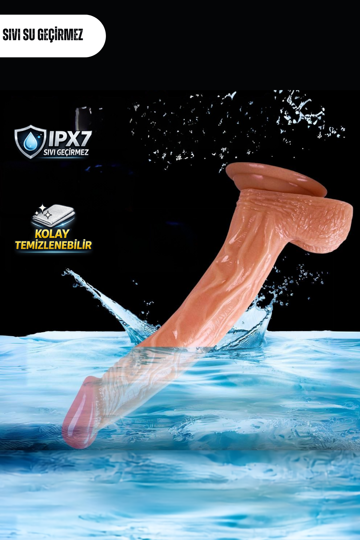 Gerçekçi Realistik Dokuda Vantuzlu Dildo Yapay Sert Penis 25 cm