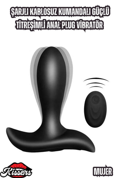 Şarjlı Kablosuz Kumandalı Güçlü Titreşimli Anal Plug Vibratör