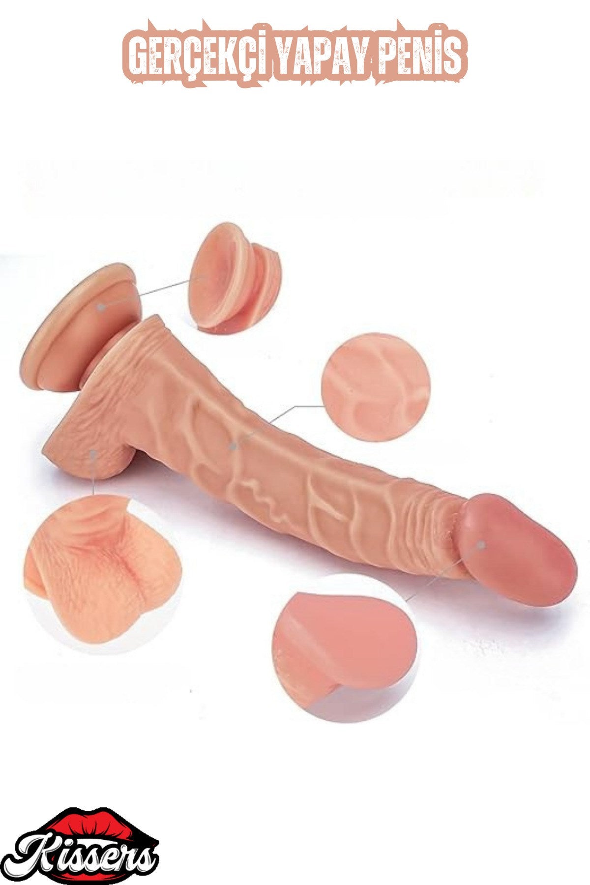 Ultra Gerçekçi Ten Rengi Realistik Belden Bağlamalı Damarlı Dildo Penis 18 Cm