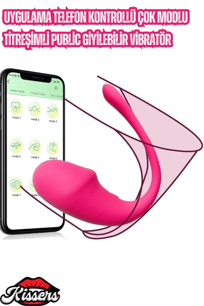 Uygulama Telefon Kontrollü Titreşimli G Nokta Ve Klitoris Uyarıcılı Public Giyilebilir Vibratör