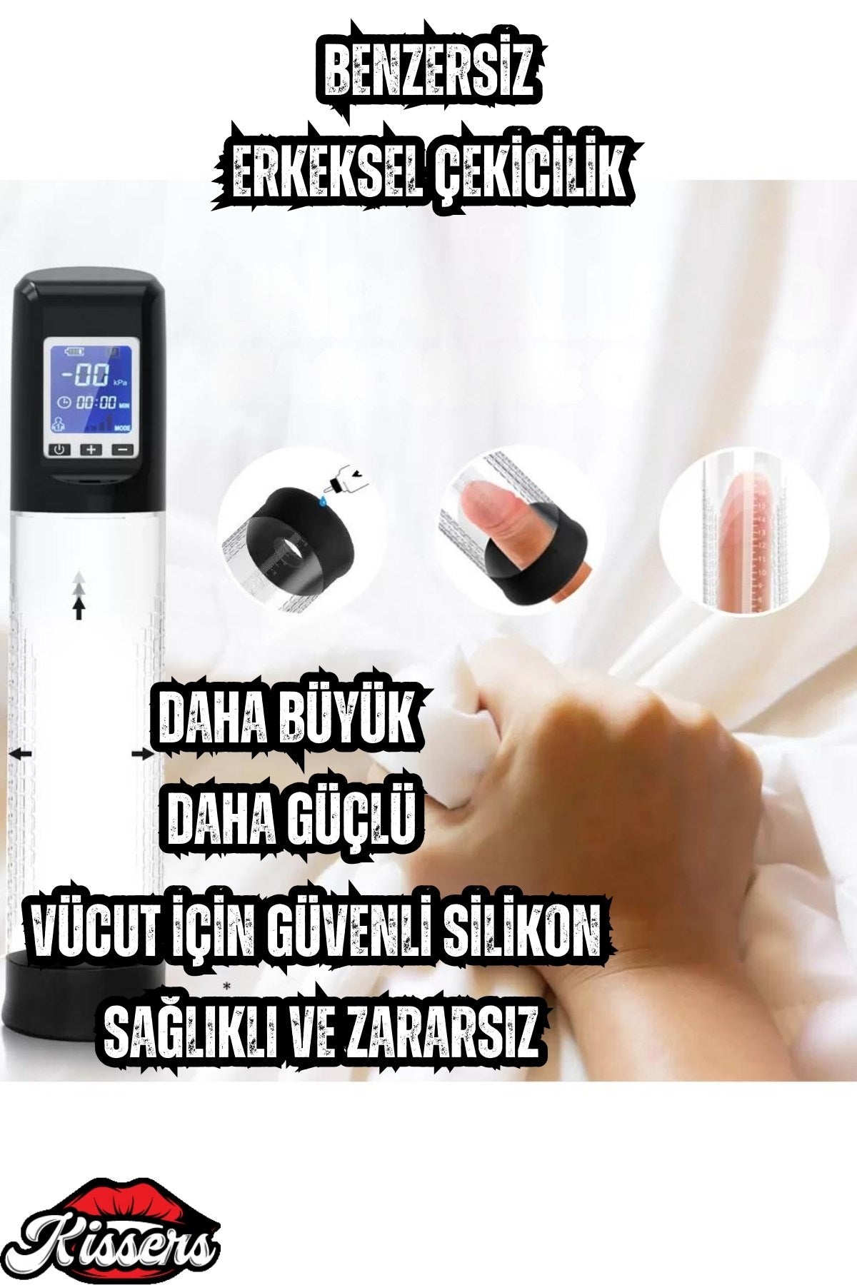 Şarjlı LCD Ekran Dijital Göstergeli Profesyonel Akıllı Tam Otomatik Penis Vakum Pompası