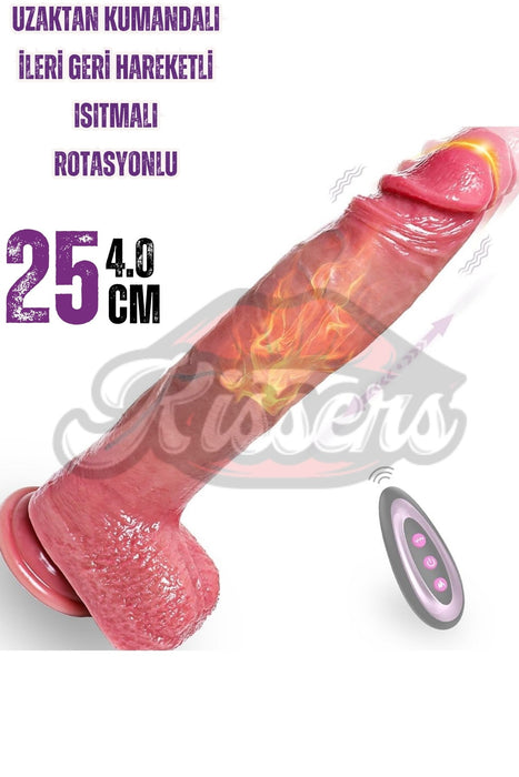 İleri Geri Hareketli Çok Foksiyonlu Isıtmalı Ultra Realistik Büyük Boy  25 Cm