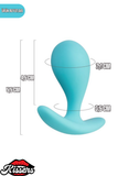 Blob Tutamaçlı Boğumlu Silikon Anal Plug 5,5 cm Mint Mavi Medikal Silikon