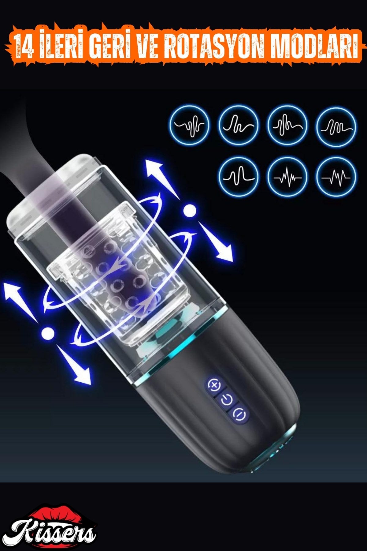 Akıllı 360° Rotasyon İnleme Sesli ve İleri Geri Hareketli Tırtıklı Otomatik Mastürbatör