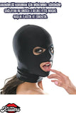 Bondage Full Face Hood Açık Göz ve Ağız Yüz Kapüşon Siyah 3 Delikli Tam Yüz Fantezi Maske