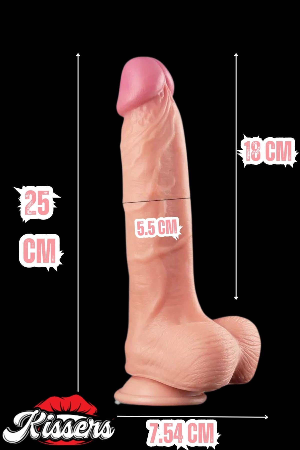 Cinsel Oyuncak Çift Katmanlı Damarlı 3D Süper Ultra Süper Realistik Model Dildo Penis 25 Cm