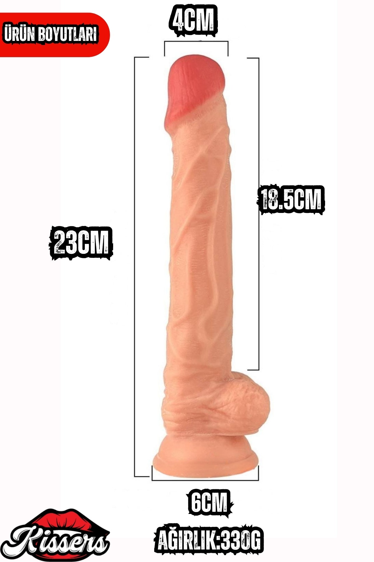 Kablolu Kumandalı Vantuzlu Güçlü Titreşimli Gerçekçi Yapay Penis Realistik Dokuda Ten Dildo 23 cm