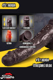 Isıtmalı İleri Geri Hareketli Titreşimli Ultra Realistik Mega Kalın Dildo Penis Vibratör 29 Cm