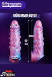 Realistik G Noktası Ve Klitoris Uyarıcılı Tırtıklı Testisli Monster Dragon Penis Kılıfı