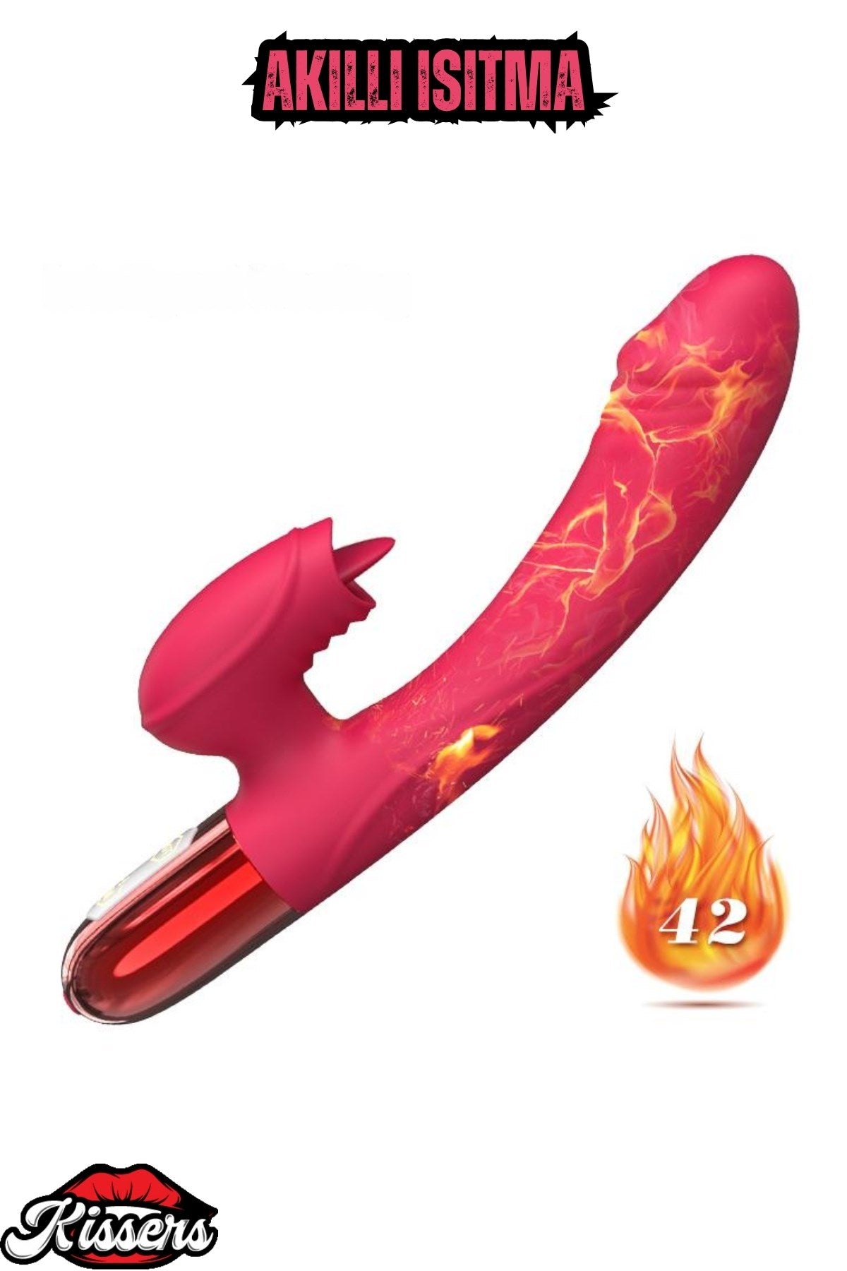 V2 Şarjlı Akıllı Isıtmalı Güçlü Titreşimli G-Spot Klitoris Uyarıcı Yapay Penis Dil Vibratör