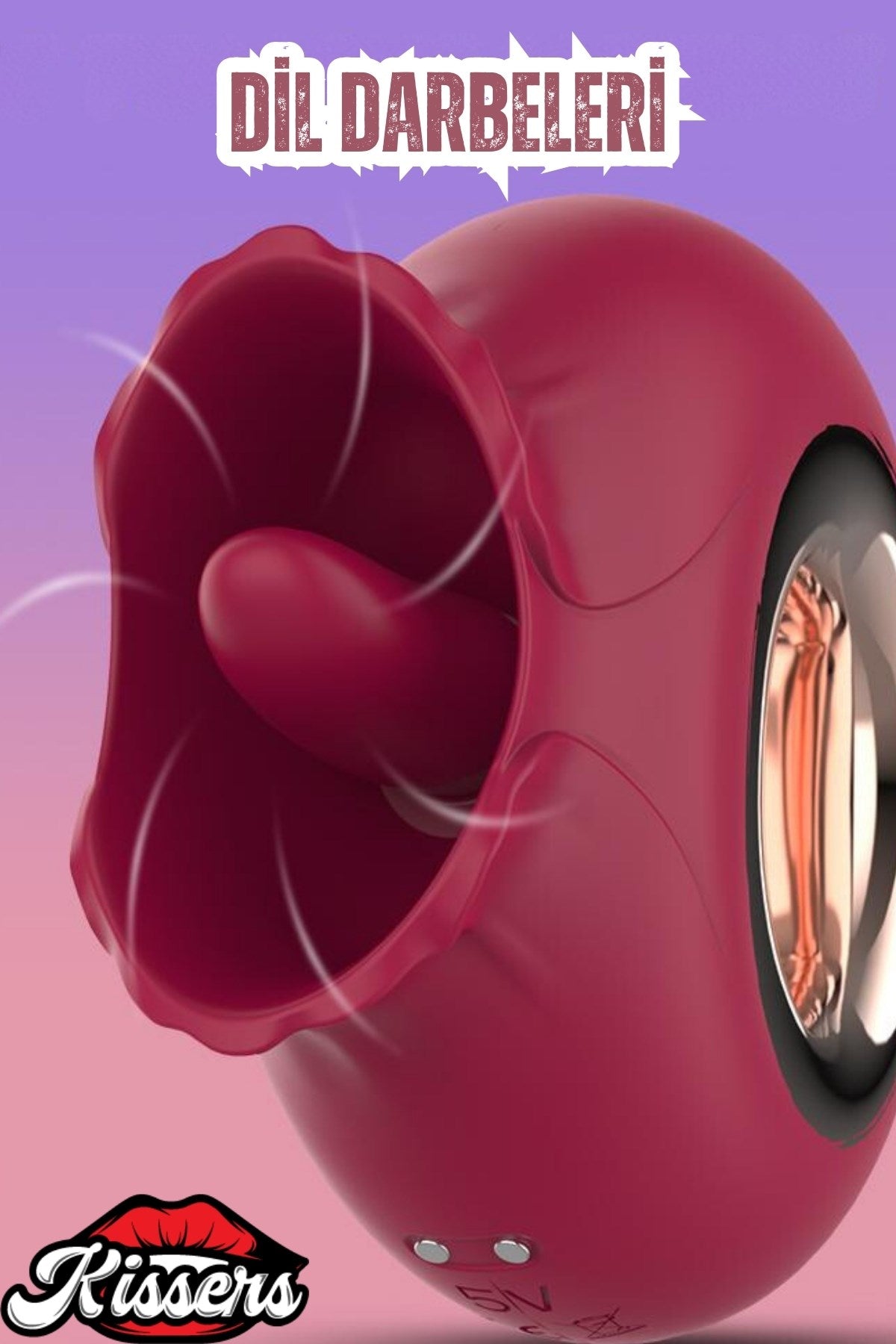 Cinsel Oyuncak Klitoris ve Meme Ucu Uyarılcılı Güçlü Titreşimli Dil Darbeli Vibratör 9.4 Cm