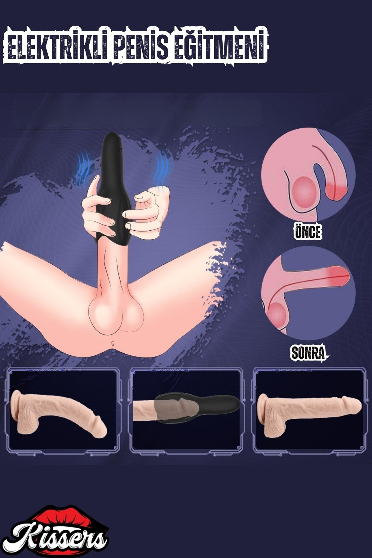 Güçlü Titreşimli Penis Kaldırıcı Masaj Aleti Ereksiyon Uyarıcı Ereksiyon Eğitim Mastürbatörü