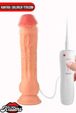 Kablolu Kumandalı Vantuzlu Güçlü Titreşimli Gerçekçi Yapay Penis Realistik Dokuda Ten Dildo 23 cm 2