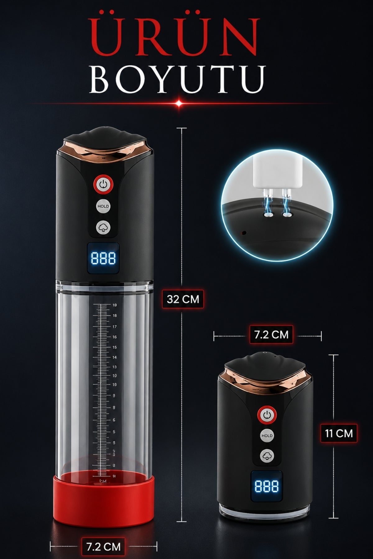 Lcd Ekranlı Şarjlı 8 Emiş Modlu Penis Kalınlaştırıcı Uzatıcı Tam Otomatik Penis Pompası