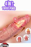 Uzaktan Kumandalı Isıtmalı İleri Geri Hareketli Rotasyonlu Realistik Ten Rengi Penis Dildo 22 Cm