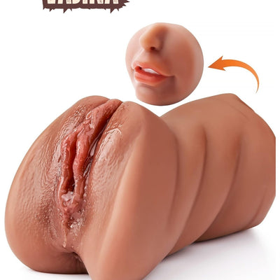 3 Girişli Oral Anal Vajina Girişli Titreşimli Cinsel Oyuncak Realistik Vajina Mastürbatör Melez