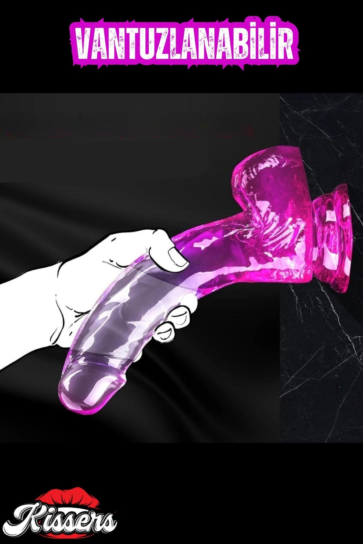 Cinsel Oyuncak Şeffaf Mor Renk Vantuzlanabilir Jel Dokusunda Ultra Realistik Penis Dildo 23 Cm