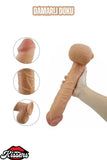 Gerçekçi Ultra Realistik Vantuzlanabilir Damarlı Ten Renkli Penis 34 Cm