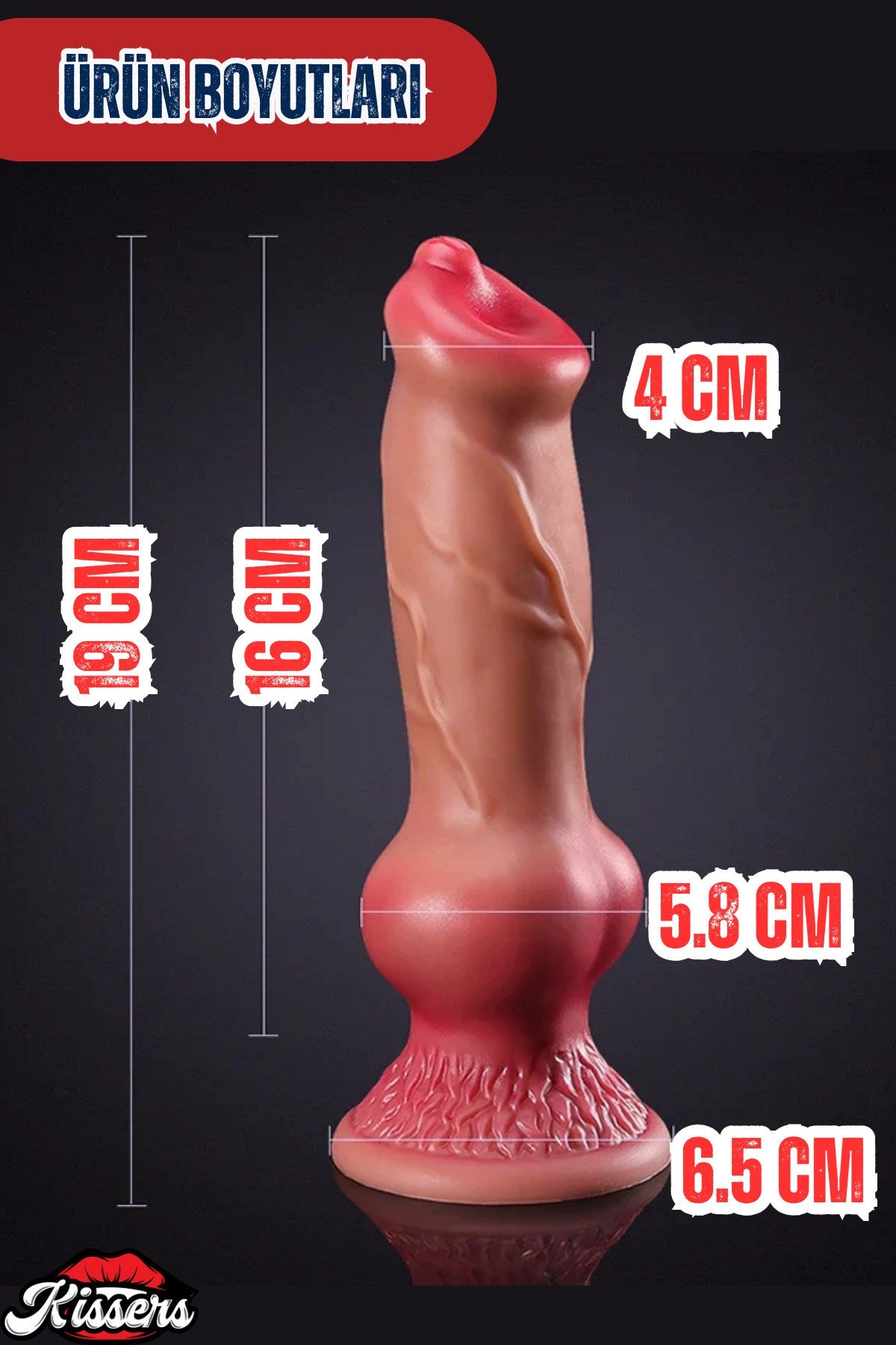 Ultra Gerçekçi Orta Boy Realistik Kalın Köpek Dildo Penis 19 Cm