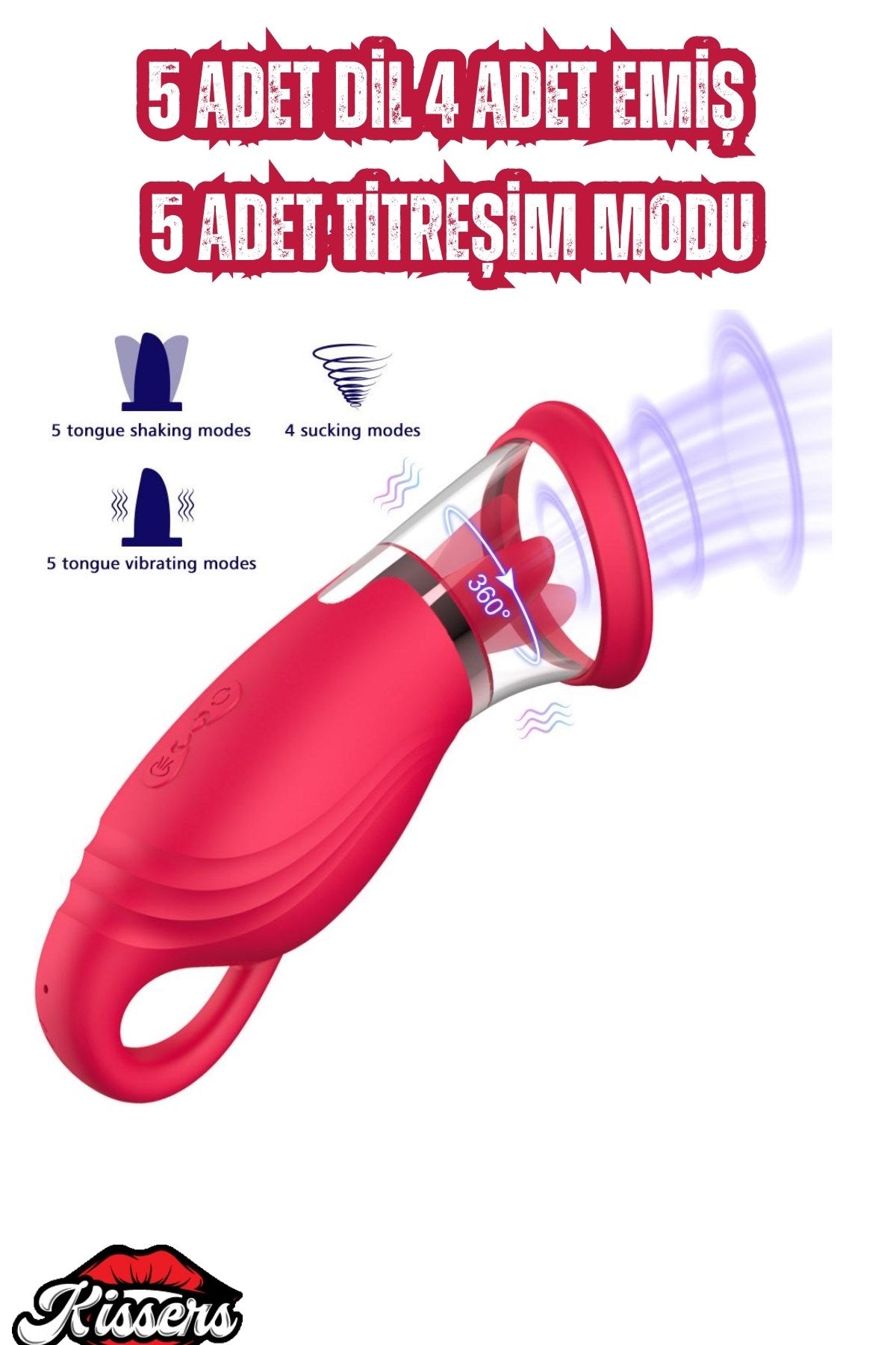 Monica Şarjlı Tutma Aparatlı Emiş Titreşim Dil Yalama Klitoris Uyarıcı Vibratör