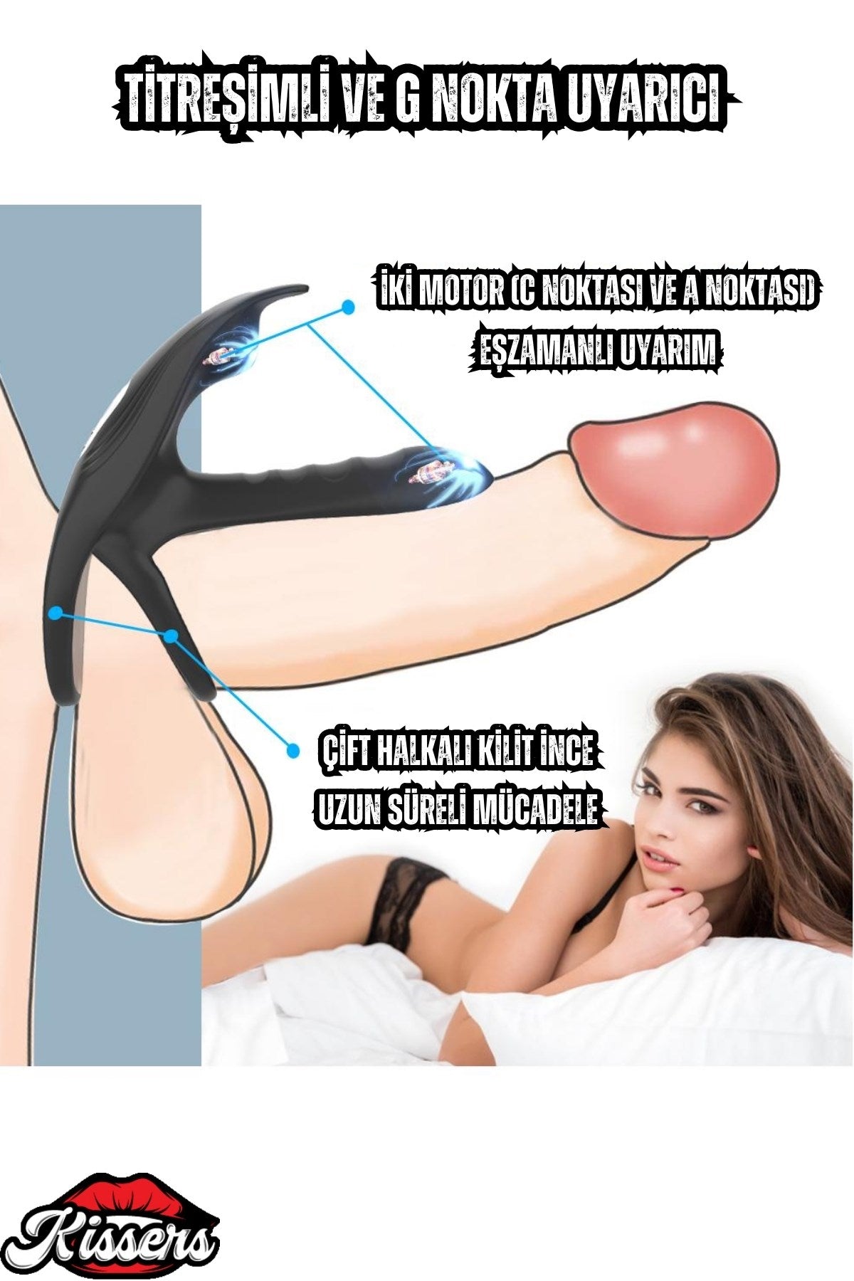 Alex Şarjlı Uzaktan Kumandalı G Nokta Klitoris Uyarıcı Vibratör Testis ve Penis Halkası