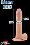Cinsel Oyuncak Çift Katman Geliştirilmiş Gerçekçi Et Dokusunda Realistik Penis Dildo 23 Cm