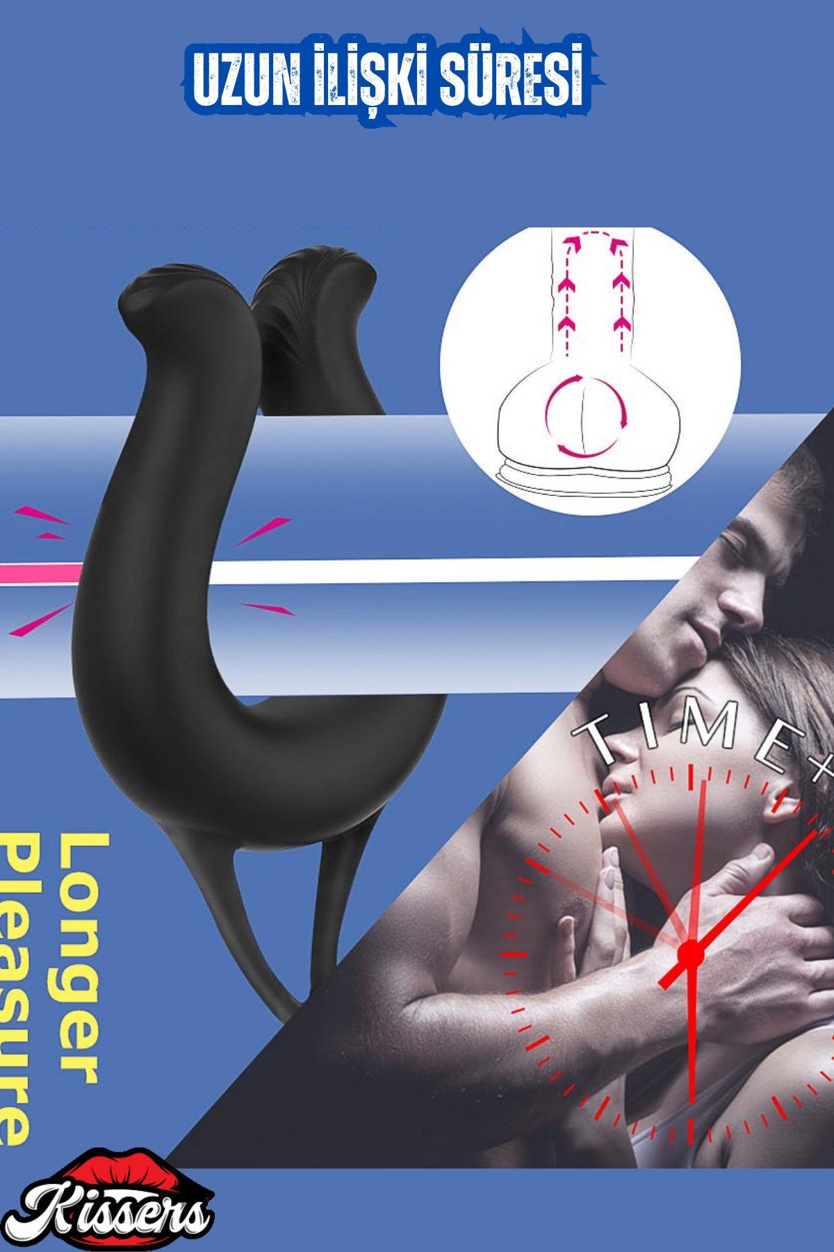 Şarjlı Kablosuz Kumandalı Klitoris Uyarıcı ve Masaj Vibratörü Penis Halkası