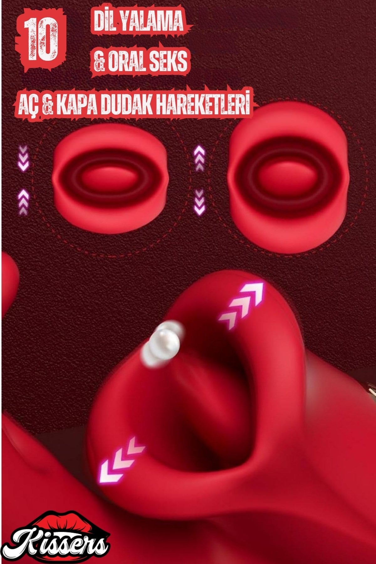 Titreşimli Aşağı Yukarı Dudak Ve Dil Hareketli G Noktası Ve Klitoris Uyarıcılı Hareketli Vibratör