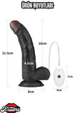 Belden Bağlamalı Ten Uyumlu Unisex 10 Titreşim Modlu Penis Dildo 22 CM