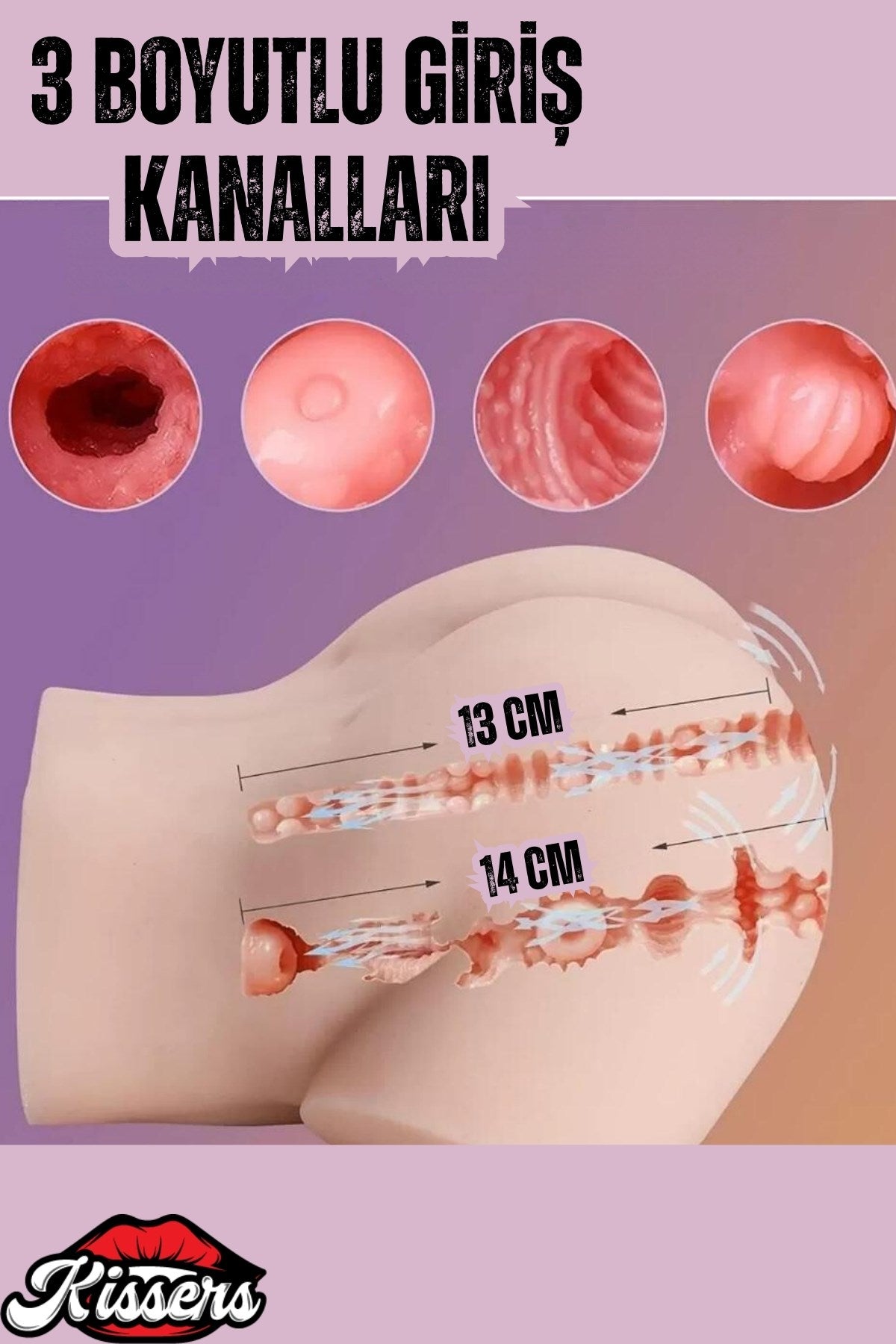 Yeni Nesil Titreşimli Gerçekçi Vajina 2in1 Anal Vajinal Mastürbatör Realistik Manken Kalça 24 Cm