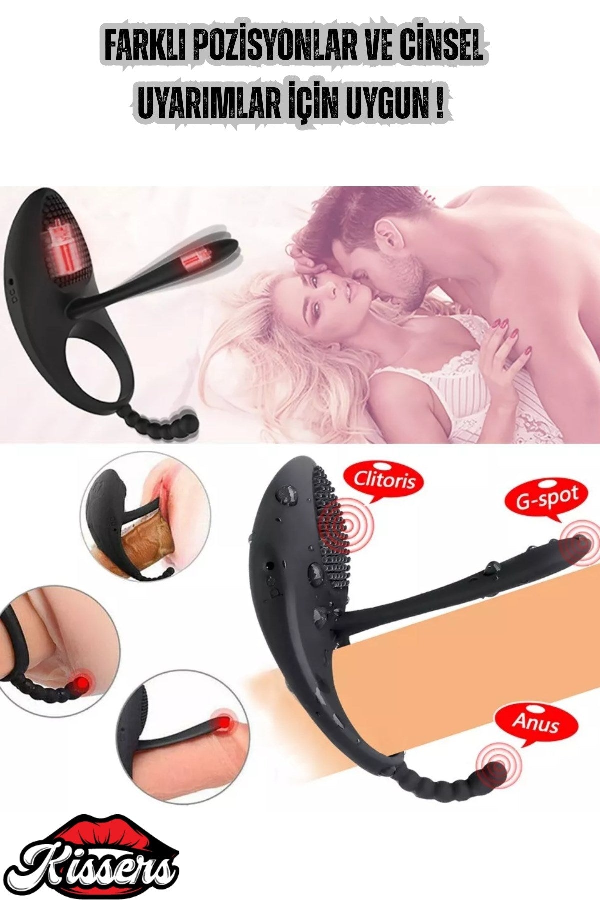 Uzaktan Kumandalı Testise Geçirmeli G Noktası Ve Klitoris Uyarıcılı Vibratör Penis Halkası